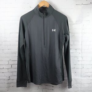 UNDER ARMOUR DARK OLIVE GREEN LONG SLEEVE HALF ZIP PULLOVER ATHLETIC TOP SIZE L